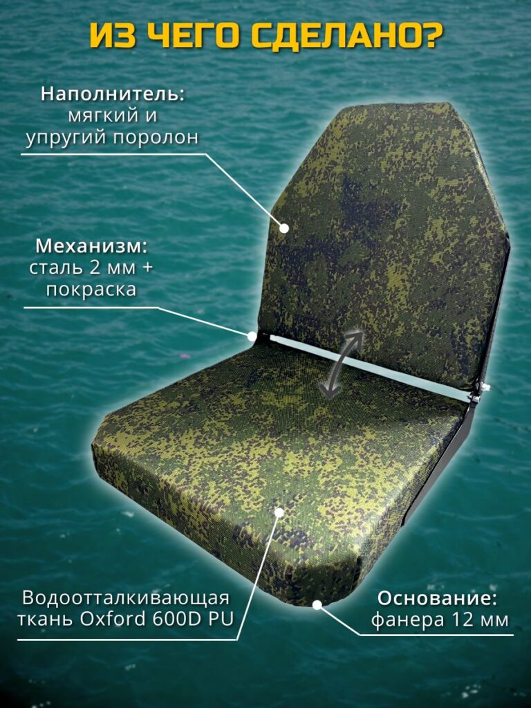 Кресло-в-лодку-ПВХ-Пиксели-с-поворотным-механизмом
