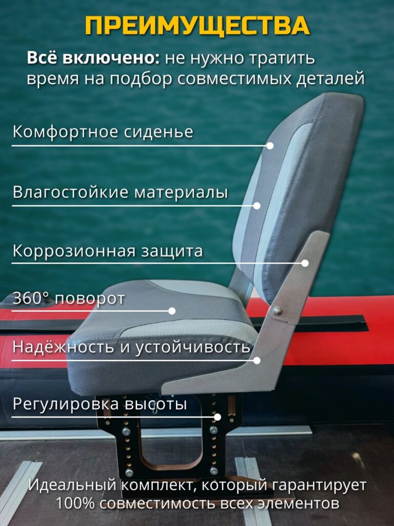 Полный-комплект-для-лодки-ПВХ-Кресло-серое-с-светло-серым-в-лодку-пвх-комплект