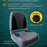 Кресло-в-лодку-пвх-складное-с-поворотным-механизмом-серое-с-черным