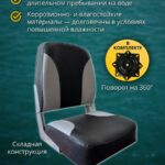 Кресло-в-лодку-пвх-складное-с-поворотным-механизмом-черное-со-светло-серым