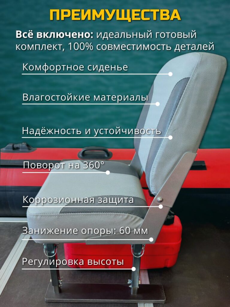 Кресло-поворотное-в-лодку-пвх-Полный-комплект-светло-серое-с-серым