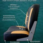 Кресло-поворотное-в-лодку-пвх-Полный-комплект-черно-бежевое